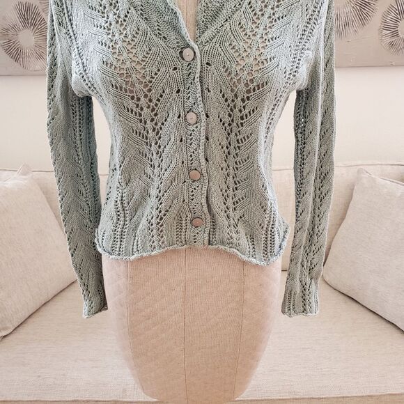 J.Jill Crochet Cardigan sz SP - Picture 3 of 11